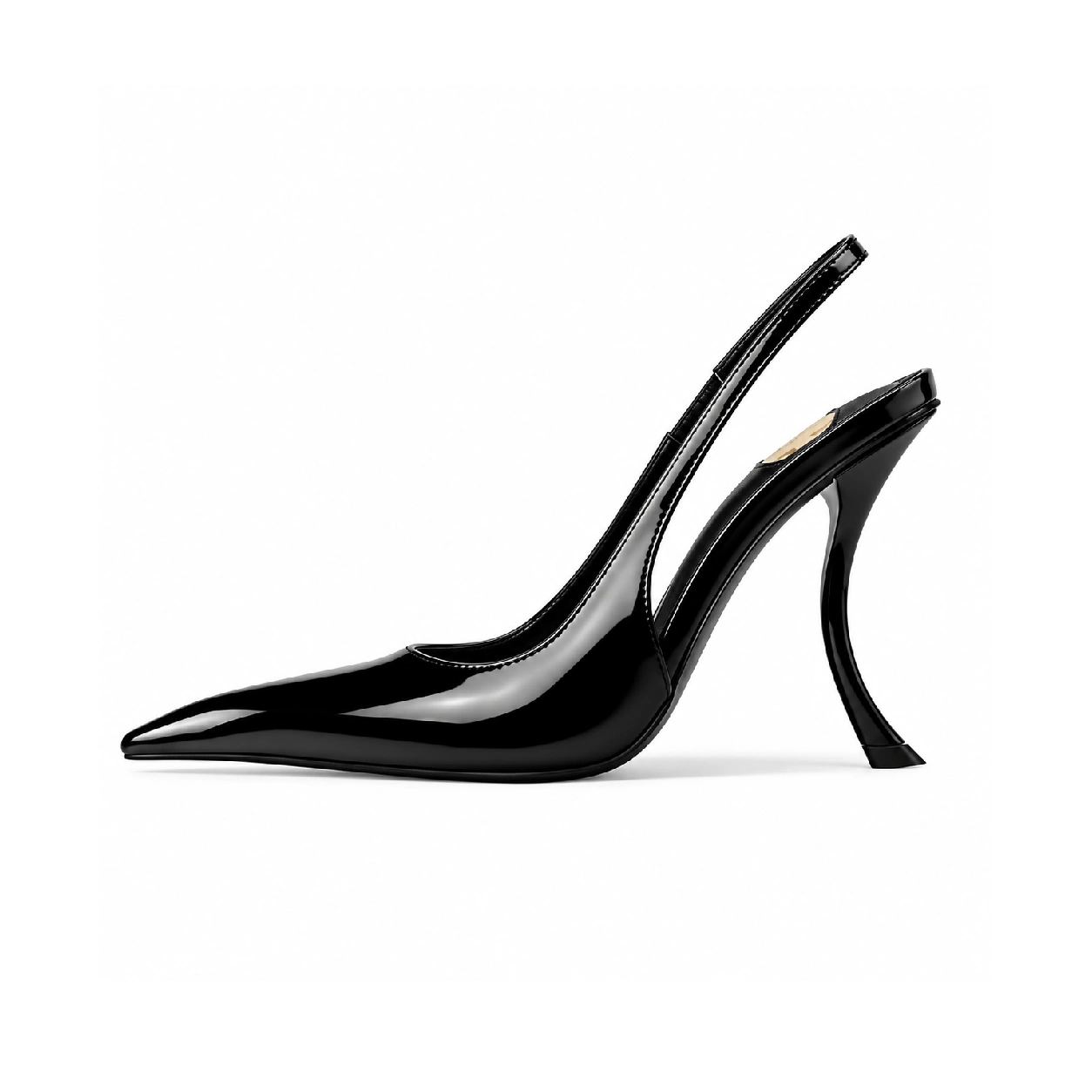 Glossy Black Patent Slingback Pump