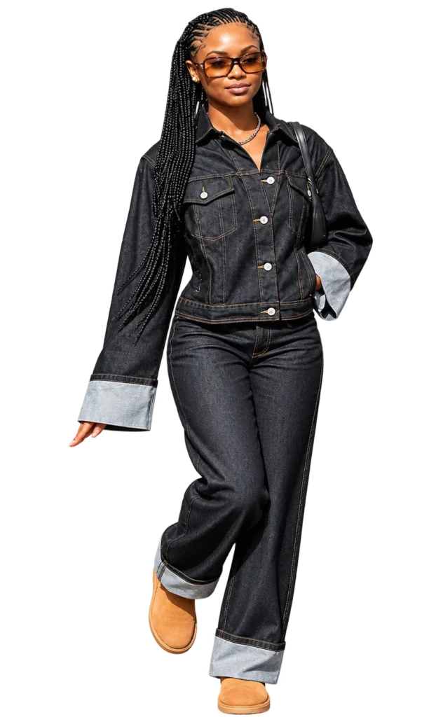 Stylish Braided Denim Streetwear Woman (1)